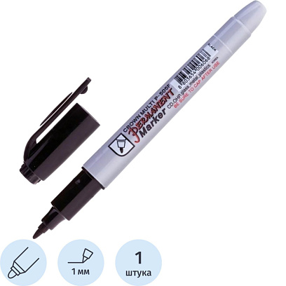 Маркер перманентный Crown Multi Marker 1 мм черный