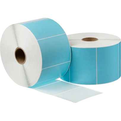 Термотрансферные этикетки Vellum 100х75, 2000шт/рул, синий, вт.40, 4 рул/уп