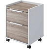 Тумба мобильная Комус Мебель К-Loft 241T003 434х400х555 дуб сонома темн/бел