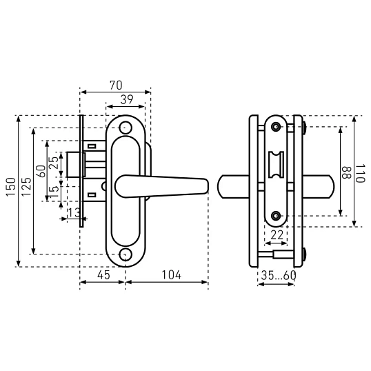 Защелка _УЗК_нажимная фалевая д/дер. дв. Птимаш ЗЩ1.45 белая