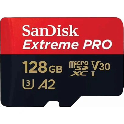 Карта памяти SanDisk 128GB microSDXC UHS-I A2 C10 V30 U3 Extr.Pro +SDад