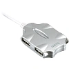 Разветвитель USB 2.0 Buro BU-HUB4-0.5-U2.0-Candy 4порт. серебристый