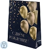 Пакет подарочный с глянц.лам.26,4х32,7x8см L Золотистые шары,128г ППК-7811