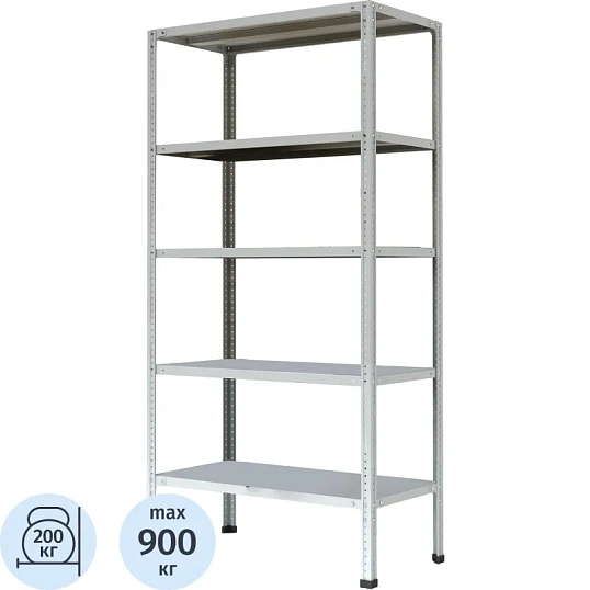 Стеллаж металлический P_МС-265/900 усиленный с 5-ю полками 1000х600х2000