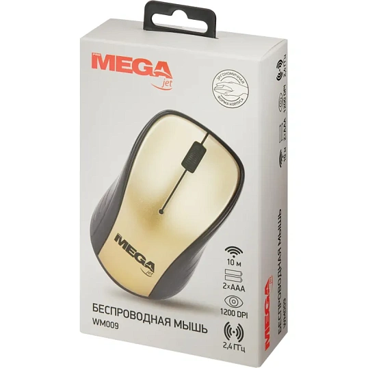 Мышь компьютерная ProMega jet WM009 USB WLS RT/2 ААА/dpi 1200/3 кн/бежевый
