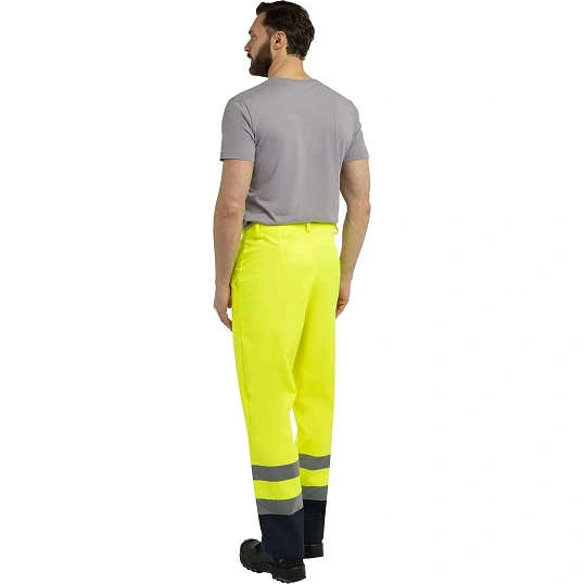 Костюм сигнальный летний муж (куртка,брюки) лс07 желт/т.син 96-100/182-188