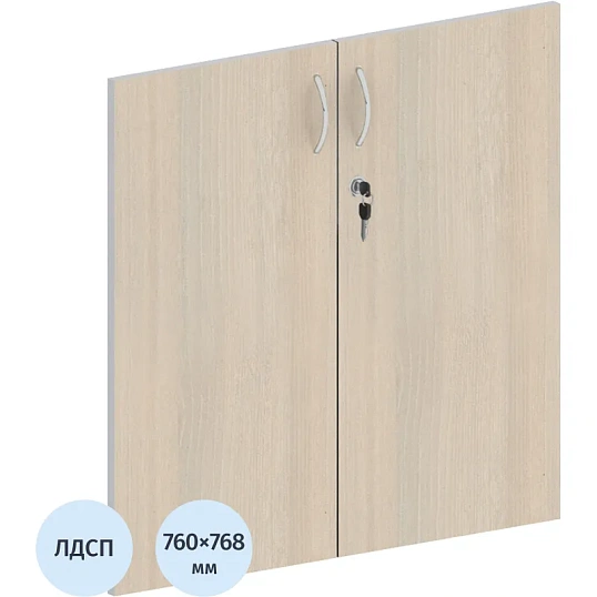 Двери Easy ЛДСП замок (2шт.) 908854 св.дуб/серый В760