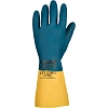 Перчатки КЩС латекс/неопрен TOPFORT Профхим Нео К80 Щ50 цв.желт/син р.9,ПС