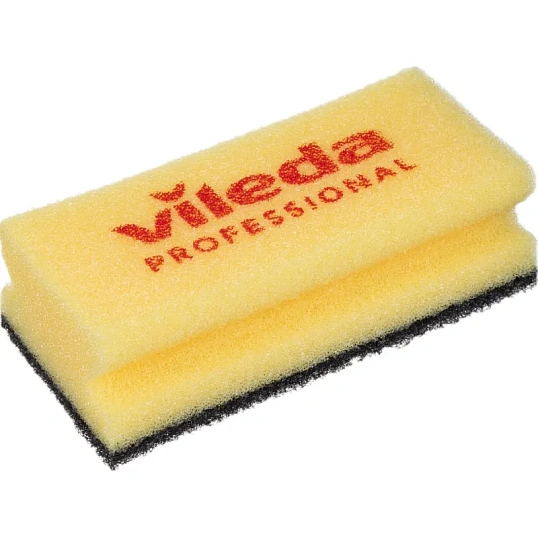 Губки для посуды Vileda черный абразив желтая 102565 7х15 10шт/уп