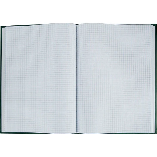 Книга учета Attache А4 96л в клетку блок офсет, бумвинил зеленый