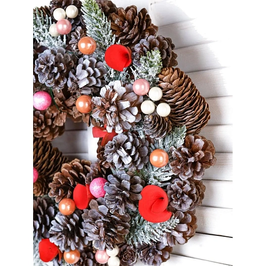 Венок Новогодний Нежность,30см НУ-3612