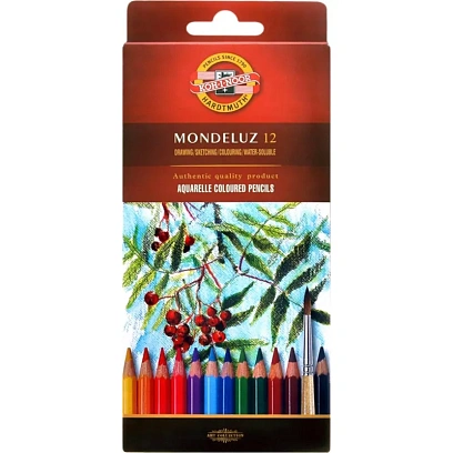 Карандаши акварельные KOH-I-NOOR MONDELUZ 12 цветов, шестигр, 3716/12