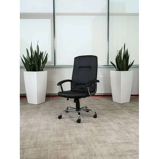 Кресло BN_Dp_Руководителя EChair-524 TPU к/з черный, хром