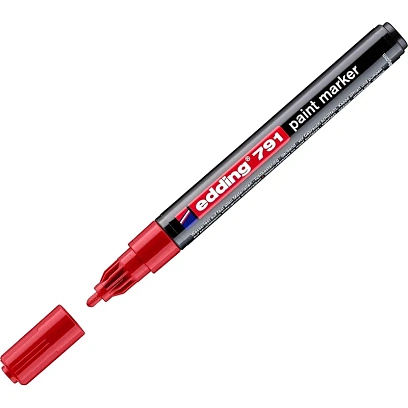 Маркер лаковый EDDING 791/2 красный 1-2мм, пласт. корп