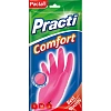Перчатки резиновые Paclan Practi Comfort розовые 4076614 р.L