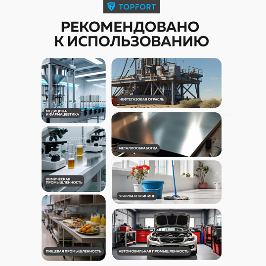 Перчатки КЩС нитриловые TOPFORT Профхим Нит К80 Щ50 цв.синий разм 11