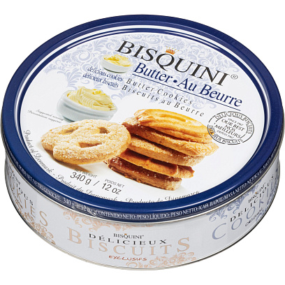 Печенье сдобное Bisquini Датское ассорти, 340г