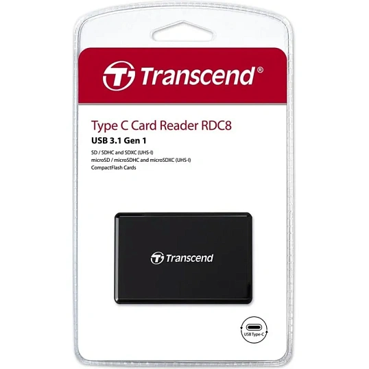 Картридер Transcend TS-RDC8K2 USB-C 3.1 для карт пам.SD/microSD/CF/MSXC