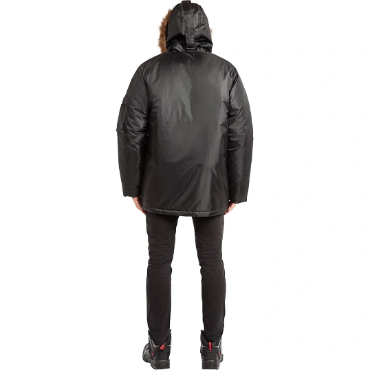 Куртка зимняя муж Аляска з66-КУ удлиненная черн (р.60-62)170-176