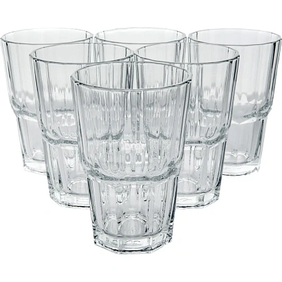 Набор стаканов закал.СЕРЕНИТИ 345мл д/воды сока,крепкиих напитков,стекл,6шт