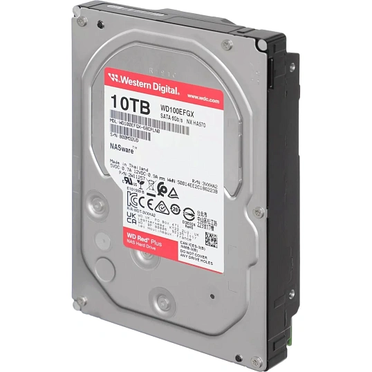 Жесткий диск WD Red Plus 10Tb 3.5 SATA, 7200RPM(WD100EFGX)