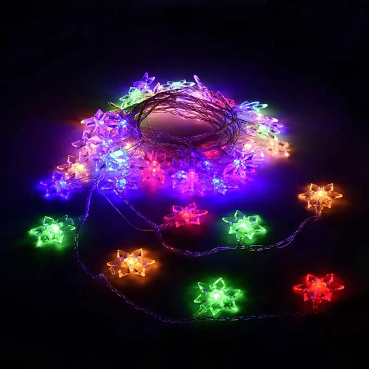 Гирлянда светодиодная Vegas Цветочки 80 мульти, 8 реж.  10 м 55084