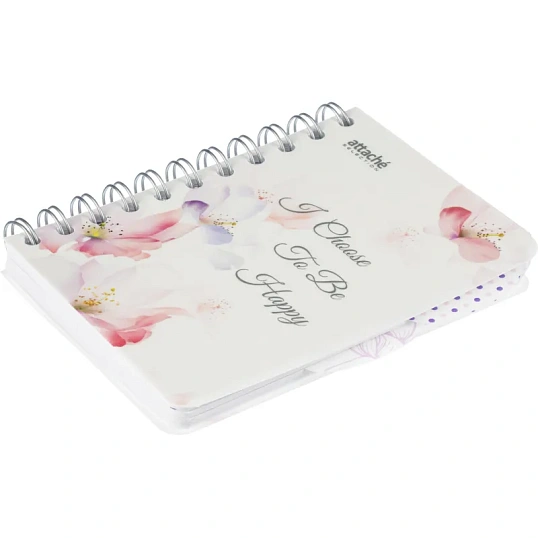 Бизнес-тетрадь А6,120л,кл,спир,пласт Attache Selection Flower Dreams 876753