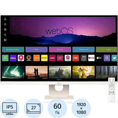 Монитор LG (27SR50F-W)27/FHD/IPS/60Hz/250cd/5ms/HDMI