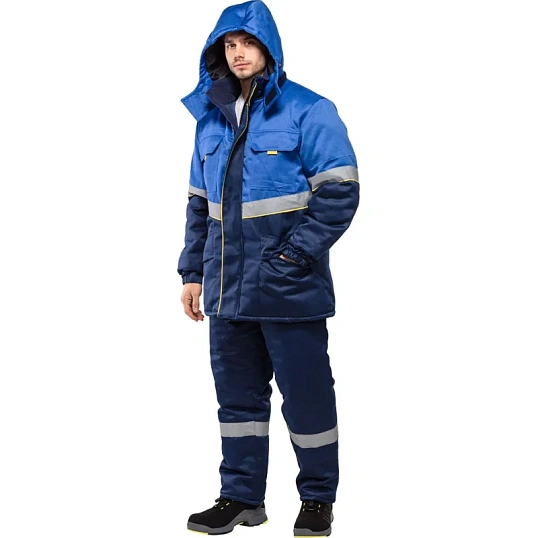 Куртка рабочая зимняя муж з43-КУ син/вас (р.52-54) 182-188 (серия З)