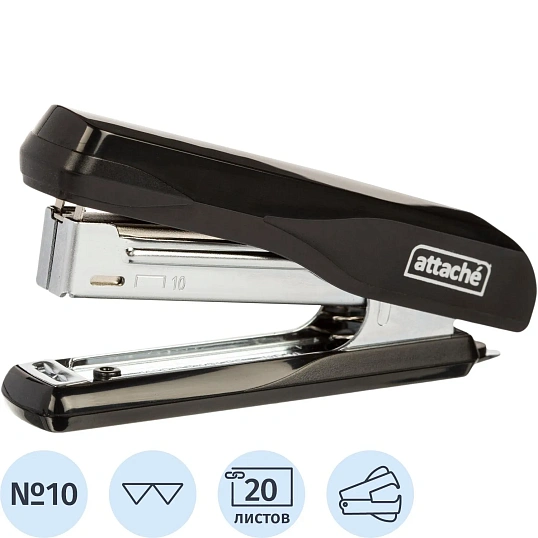 Степлер Attache PSBK1020 (№10) до 20 лист., пластик/металл, чёрный