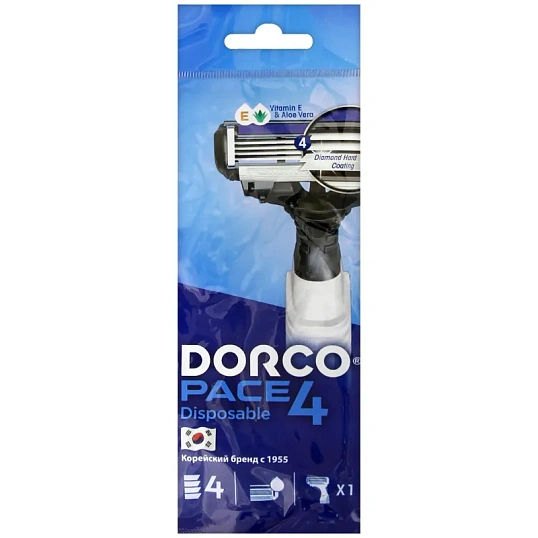 Бритва одноразовая Dorco PACE4 4лезв увл полос 1шт  FR A100-1Р