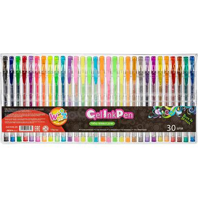 Набор гелевых ручек 30цв. класс/флуор/матов/смеш/блестк. 0,7мм GA1030-30