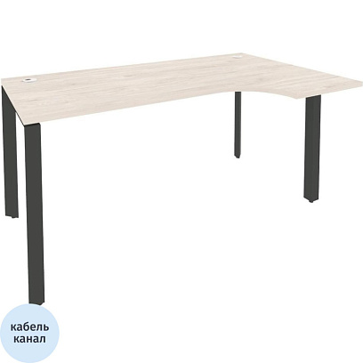 Стол ONIX-П правый П на металлокаркасе O.MP-SA-1R денвер светлый/антрацит