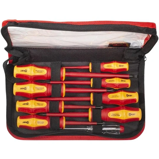 Набор отверток диэлектрических КВТ для работ под напряжение до 1000В 78620