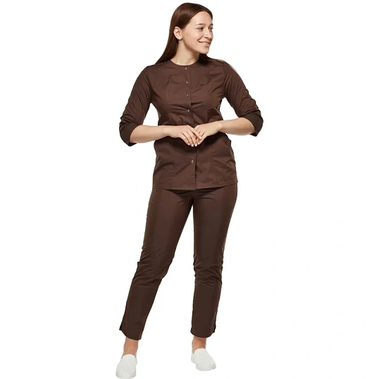 Костюм для горничных и уборщиц жен.У27 КБР коричневый 40 (146-152)