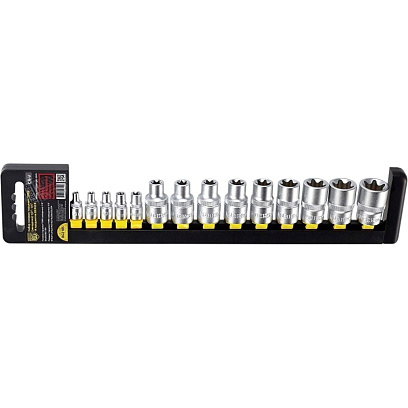 Набор головок торцевых TORX 1/2- 1/4 14 предметов BERGER BG2165