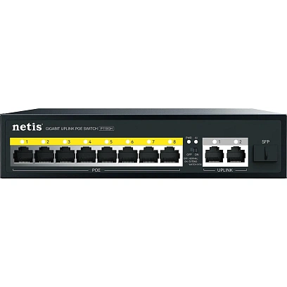 Коммутатор Netis P110GH 8х100 Мбит/с PoE+ 120Вт, 2х1000 Мбит/с, 1xSFP