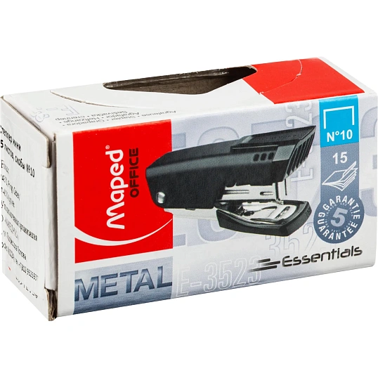Степлер -мини Maped METAL ESSENTIALS до15л,№10,металл,антистеп,черн,352311