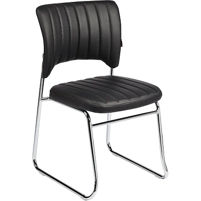 Стул BN_TQ_Стул Echair-809 VPU к/з черн,без подл., хром