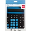 Калькулятор настольный Deli полноразм. EM888A, 12-ти разряд., голубой/черн