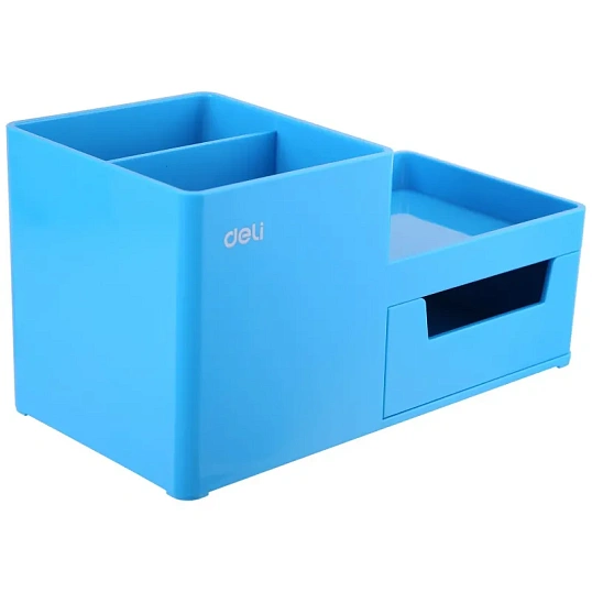 Подставка-органайзер Deli Rio EZ25130, 1 выдвижной лоток, 3 отд, синий