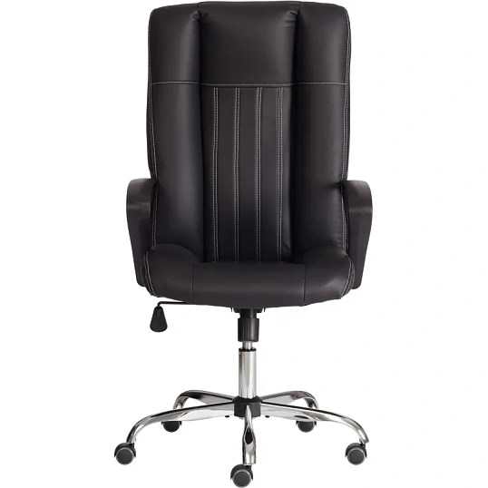 Кресло UT_Easy Chair Boston хром, (черн. подлок), кож/зам, черный, 36-6