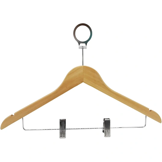 Вешалка-плечики WW_Комус Мебель LH078 дер,плоск,мет.клип,антив,р50-52 нат