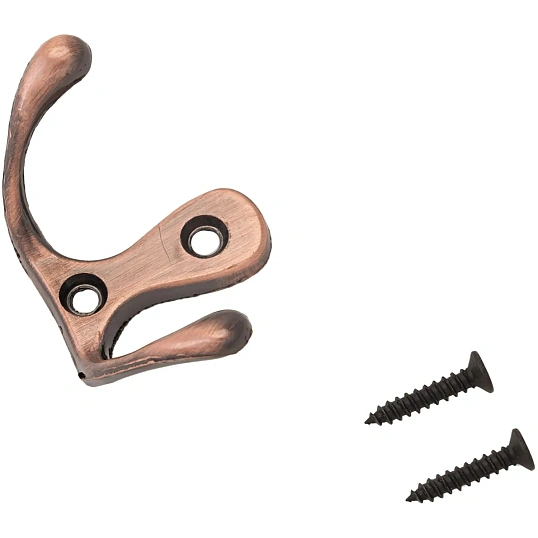 Вешалка настенная УЗК Крючок двухрожковый StahlBuro 002 AC (16096), ст.медь