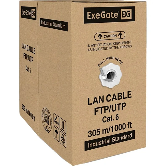 Кабель ExeGateUTP4-C6-CU-S23-IN-PVC-GY-305-FLUKE UTP