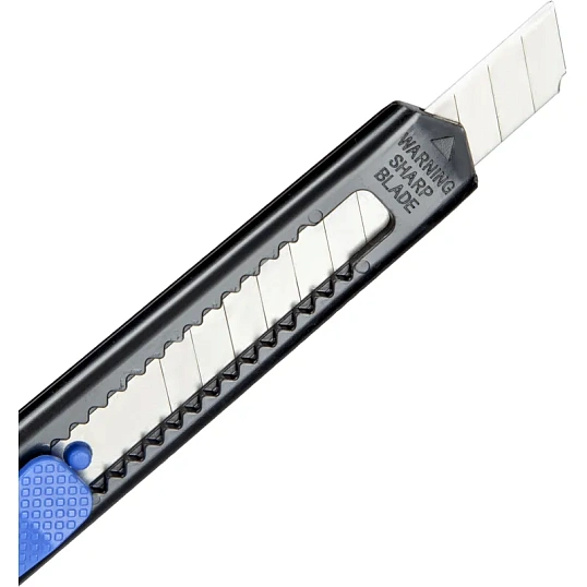 Нож канцелярский 9мм Attache чёрный, цв. фиксатора в ассорт.