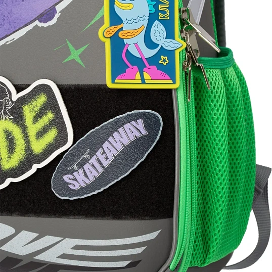 Ранец Комус Класс Basic Скейт, черный, 2 отд, эргоном спинка