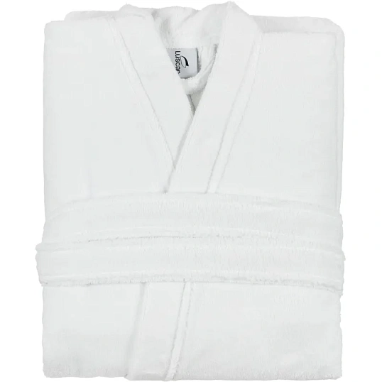 Халат банный микровелюр Luscan, 52, 300 гр/м2, Отель белый