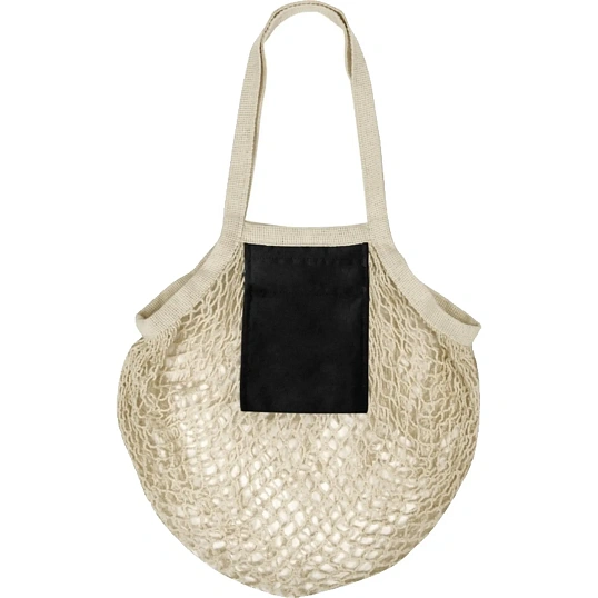 Сумка для покупок авоська Сетка для шопинга Mesh, натуральный/черный/937309