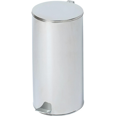 Ведро мусорное с педалью стальное, хром, 300х710мм, объем 50л